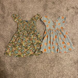 Old Navy Floral Kids Dresses - Green and Gray